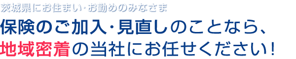 保険のご加入・見直しのことなら、地域密着の当社にお任せください!